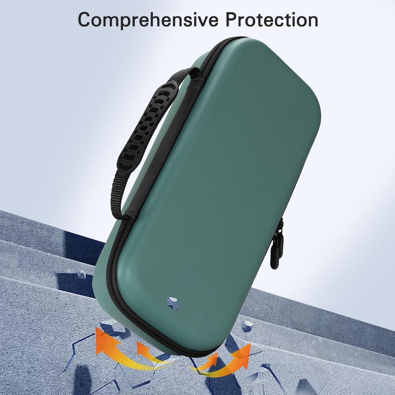 CoBak Hard Carrying Shell Case for PlayStation Portal Remote Player - with 2 Screen Protector, 1 Grip Case, 4 Thumb Grip Caps, Hard Outer Cover for PS5 Portal, Deep Green - Image 3
